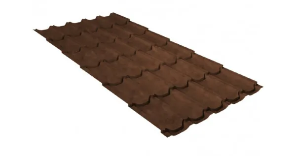 Металлочерепица квинта плюс GL 0,5 Safari Twincolor Brown купить в Симферополe