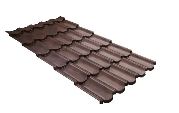 Металлочерепица квинта плюс с  3D резом 0,45 Safari Twincolor Brown купить в Симферополe
