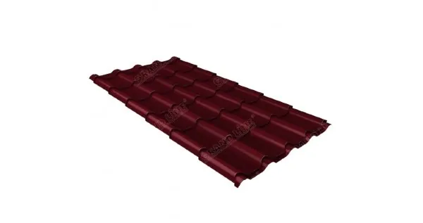 Металлочерепица камея 0,5 Satin RAL 3005 красное вино купить в Симферополe