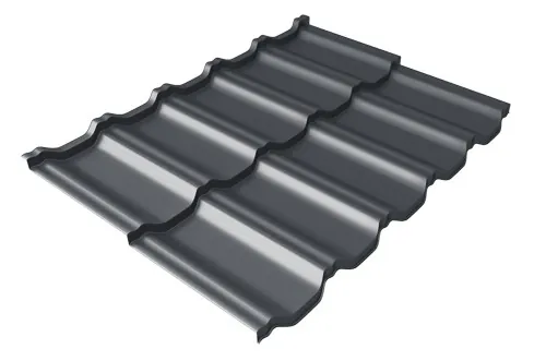 Металлочерепица модульная Квинта Uno Grand Line c 3D резом 0,45 PE RAL 7024 мокрый асфальт купить в Симферополe