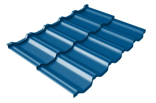 Металлочерепица модульная Квинта Uno Grand Line c 3D резом 0,5 Satin RAL 5005 сигнальный синий купить в Симферополe