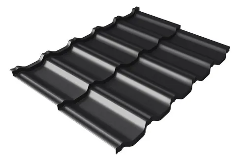 Металлочерепица модульная Квинта Uno Grand Line c 3D резом 0,5 Satin Мatt RAL 9005 черный купить в Симферополe