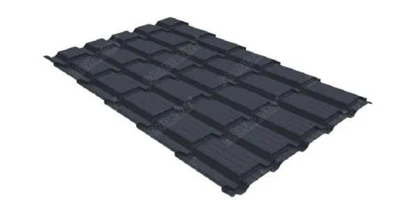 Металлочерепица GL квадро профи 0,5 Satin RAL 7024 мокрый асфальт купить в Симферополe