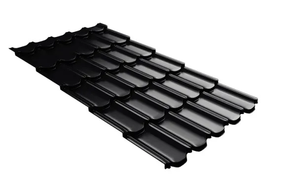 Металлочерепица квинта плюс с 3D резом 0,5 Satin RAL 9005 черный купить в Симферополe