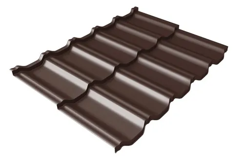 Металлочерепица модульная Квинта Uno Grand Line c 3D резом 0,5 Satin RAL 8017 шоколад купить в Симферополe