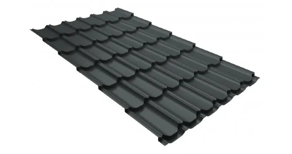 Металлочерепица квинта плюс 0,5 GreenCoat Pural Matt RR 23 темно-серый (RAL 7024 мокрый асфальт) купить в Симферополe