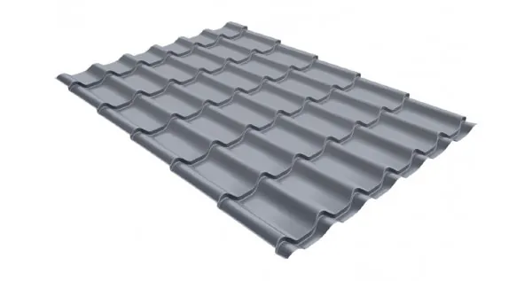 Металлочерепица классик 0,5 Satin RAL 9006 бело-алюминиевый купить в Симферополe