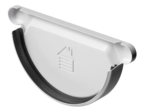 Заглушка желоба D125 Döcke STAL PREMIUM Пломбир, (RAL 9010) купить в Симферополe