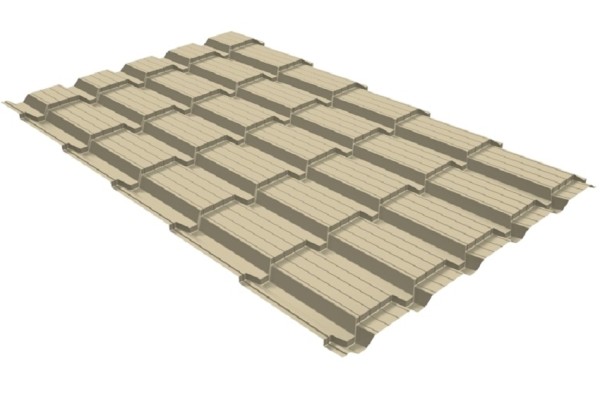 Металлочерепица GL квадро профи 0,45 PE RAL 1015 светлая слоновая кость купить в Симферополe