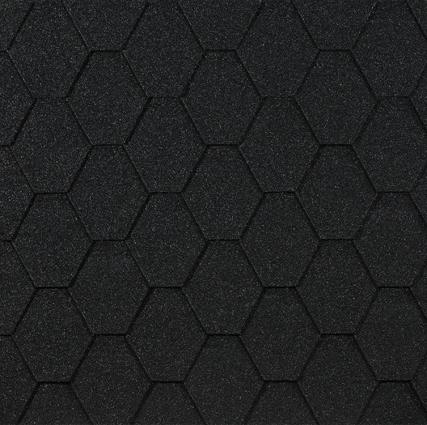 Гибкая черепица EURASIA Docke, Коллекция ШЕСТИГРАННИК Чёрный купить в Симферополe