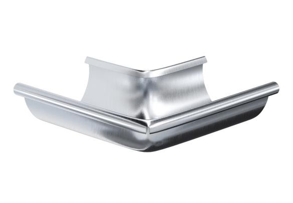 Водосток Aquasistem, Система 125x90 - Угол желоба наружный оцинковка 90° купить в Симферополe