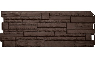 Фасадная панель Альта-Профиль Скалистый камень ЭКО Коричневый