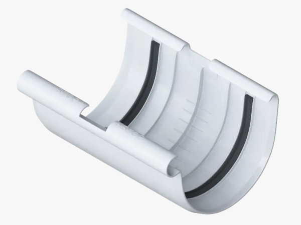 Водосток Альта-Профиль ПВХ – Соединитель желоба (белый) купить в Симферополe