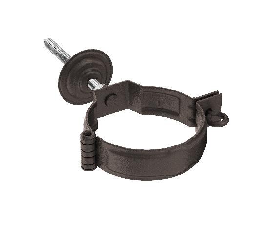 Водосток Aquasistem, Система 150/100 - Декоративный хомут трубы под метиз с комплектом крепления RR 32 Тёмно-коричневый matt купить в Симферополe