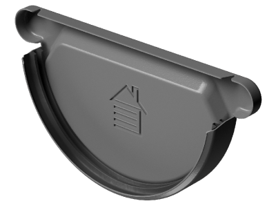 Заглушка желоба D125 Döcke STAL PREMIUM Графит, (RAL 7024)