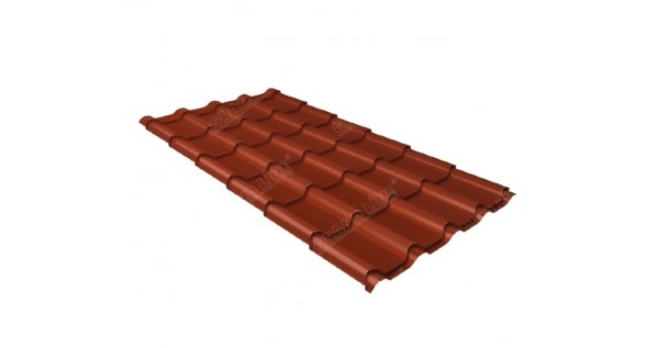 Металлочерепица камея GL 0,5 Atlas RAL 8004 терракота купить в Симферополe