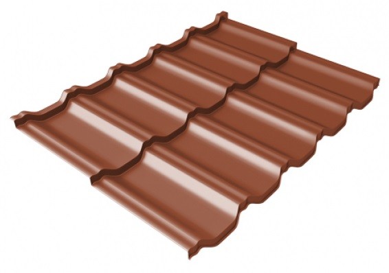 Металлочерепица модульная Квинта Uno Grand Line c 3D резом 0,5 Satin Мatt RAL 8004 терракота купить в Симферополe