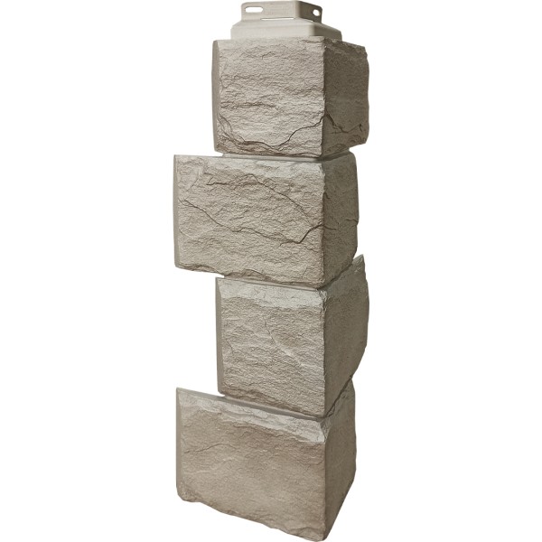 Цокольный сайдинг FineBer – Серия “Камень природный”, Угол наружный Песочный купить в Симферополe