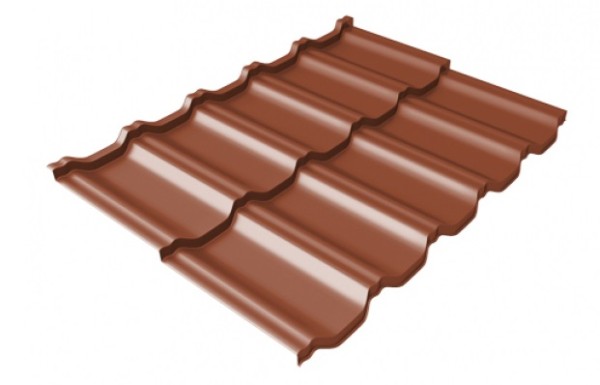 Металлочерепица модульная Квинта Uno Grand Line c 3D резом 0,45 PE RAL 8004 терракота купить в Симферополe