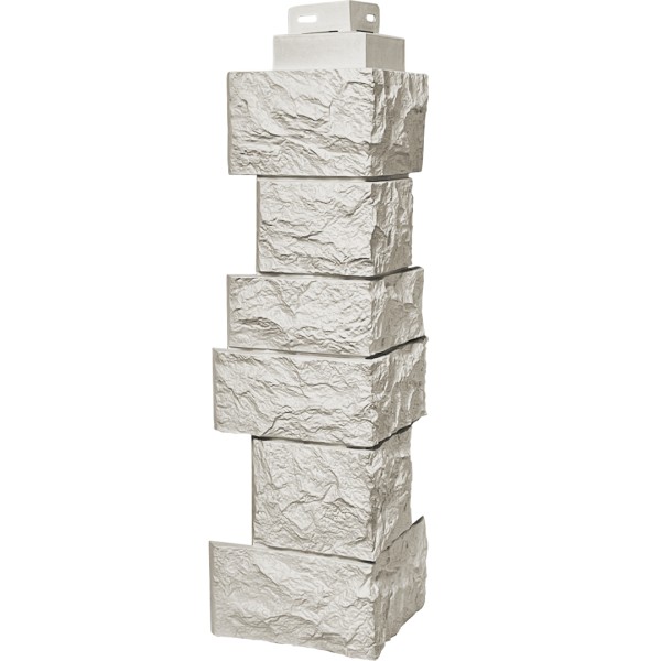 Цокольный сайдинг FineBer – Серия “Дикий камень”, Угол наружный, Жемчуг купить в Симферополe