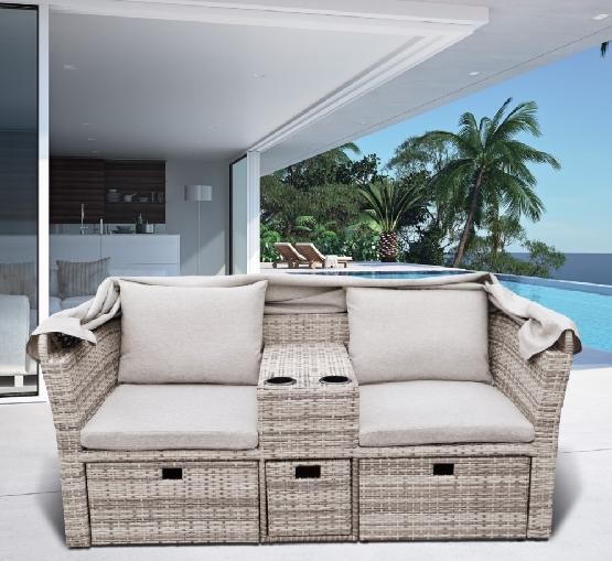 Комплект мебели AFINA плетеной из иск. ротанга AFM-330G Grey купить в Симферополe