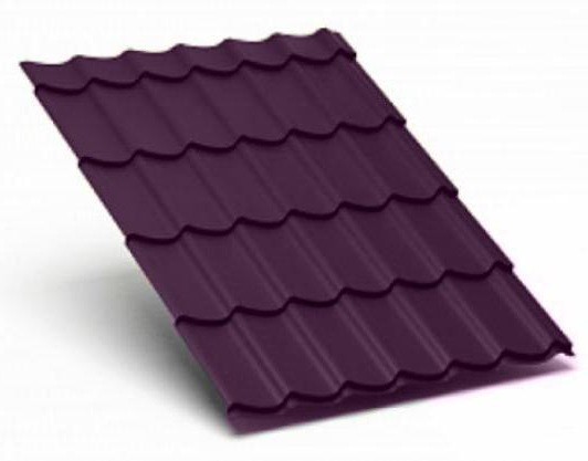 Металлочерепица Металл Профиль матовый полиэстр Valori 0,5 сталь RR 779 баклажан купить в Симферополe