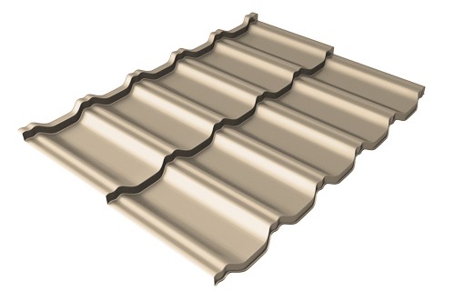 Металлочерепица модульная Квинта Uno Grand Line c 3D резом 0,5 Satin RAL 1015 светлая слоновая кость купить в Симферополe