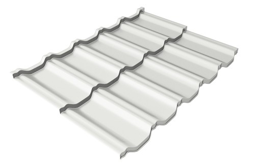 Металлочерепица модульная Квинта Uno Grand Line c 3D резом 0,5 Satin RAL 9003 сигнальный белый купить в Симферополe