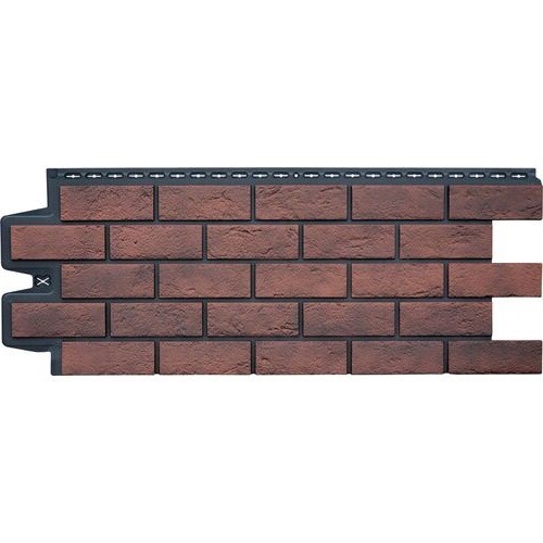 Фасадная панель Grand Line Состаренный кирпич Элит кофе (жжёный), ШОВ черный купить в Симферополe