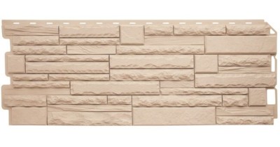 Фасадная панель Альта-Профиль Скалистый камень ЭКО Кремовый