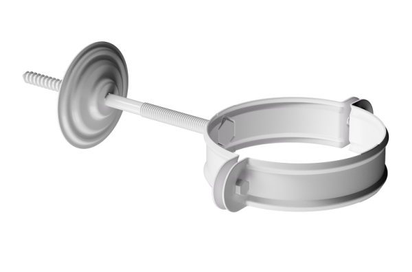 Хомут трубы D90 Döcke STAL PREMIUM Пломбир, (RAL 9010) купить в Симферополe