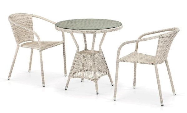 Комплект плетеной мебели AFINA из иск. ротанга T705ANT/Y137C-W85 Latte 2Pcs купить в Симферополe