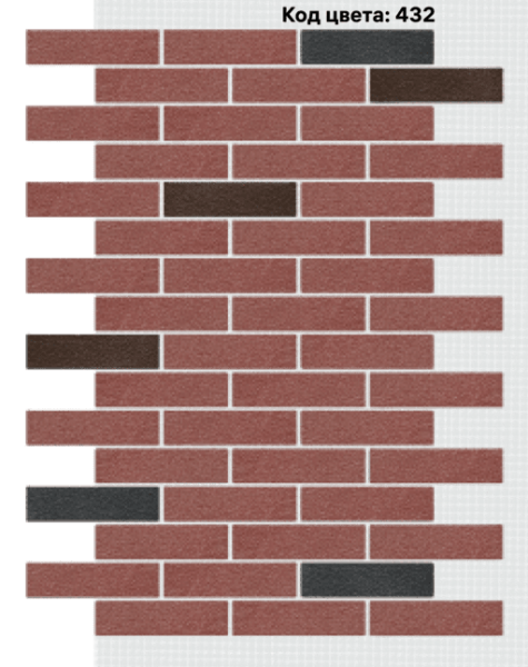 Фасадная система АМК Кирпич 250х65 мм (Микс на армирующей сетке) код цвета 432 купить в Симферополe