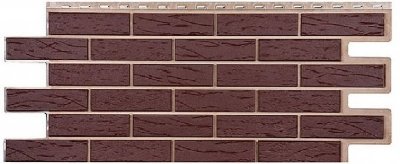 Фасадная панель T-Сайдинг-Кирпич Саман Коричневый